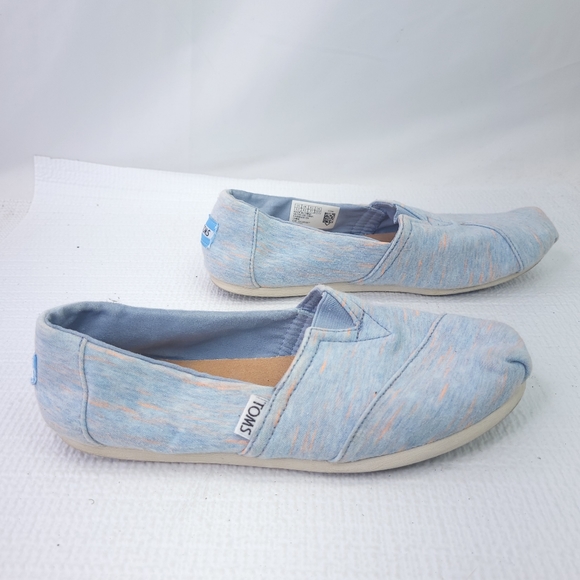 Toms Classics Shoes Solid Blue Wrap Style Slip On Comfort Flats Women Size 6.5 - Picture 4 of 7